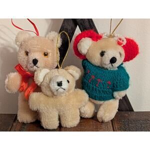Vtg Christmas Teddies